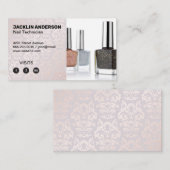 Nail Polnische Flaschen | Damask Muster | Loyalitä Treuekarte (Vorne/Hinten)