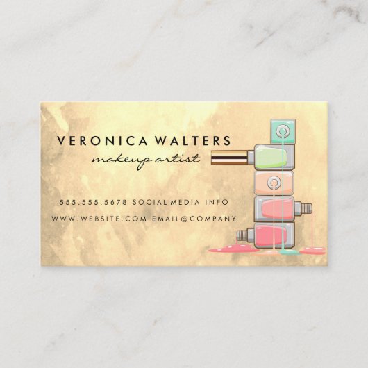 Nail Polnische Flaschen gestapelt Tropfen Treuekarte (Vorderseite)