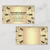 Nail Polnische Flaschen | Gold Metallic Visitenkarte (Vorne/Hinten)