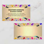 Nail Polnische Flaschen | Metallisches Gold | Gold Visitenkarte (Vorne/Hinten)