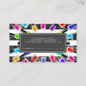 Nail Polnische Flaschen | Monogramm und Streifen | Terminkarte (Rückseite)