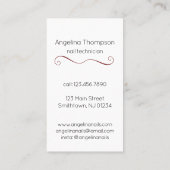 Nail Polnischer Flaschenstreff Visitenkarte (Rückseite)