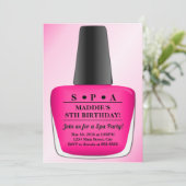 Nail Polnischer Geburtstag Einladung Rosa Wellness (Stehend Vorderseite)