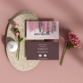 Nail Polnischer Glitzer Salon Manicure Sozialmedie Visitenkarte