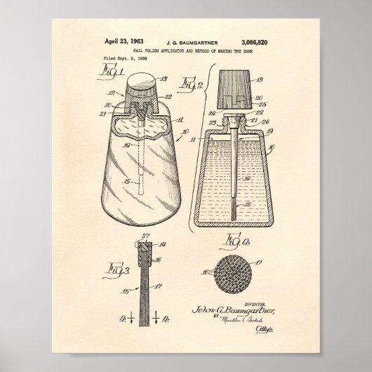 Nail Polnischer Kläger 1963 Patent Art Old Peper Poster (Vorne)