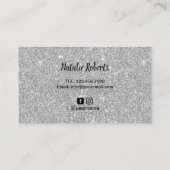 Nail Polnischer Navy Blue Tropfen Silver Manicuris Visitenkarte (Rückseite)