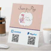 Nail-Polnischer Stack-Scan zur Bezahlung von QR-Co Sockelschild (In Situ)