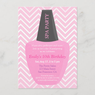 Nail Polnischer Wellness-Center Girls Geburtstagsp Einladung