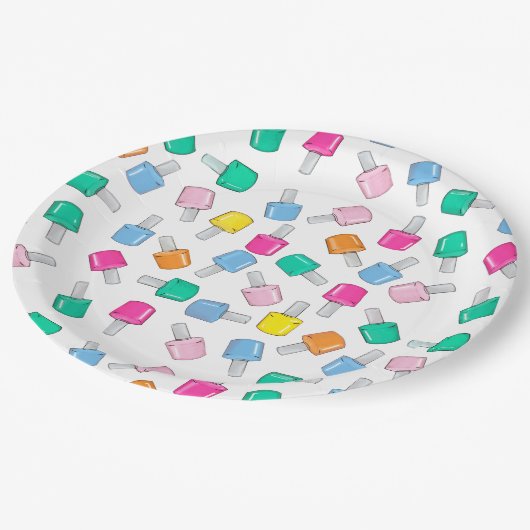 Nail Polnischer Wellness-Center Party Manicure Sch Pappteller (Schrägansicht)