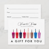 Nail Polnisches Set Nail Salon Geschenkgutschein (Vorne/Hinten)