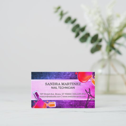 Nail Polska Flasche Pour | Nagelklappen Visitenkarte (Stehend Vorderseite)