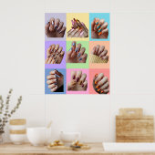 Nail Pop Art Trendy Fingernails Poster (Küche)
