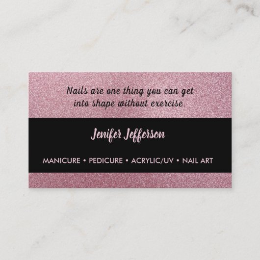 Nail Quote Salon Business Card Treuekarte (Vorderseite)