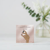 NAIL Rose gold NAIL TECHNICIAN Sq Quadratische Visitenkarte (Stehend Vorderseite)