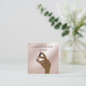 NAIL Rose gold NAIL TECHNICIAN Sq Quadratische Visitenkarte (Stehend Vorderseite)