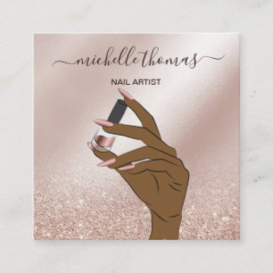 NAIL Rose gold NAIL TECHNICIAN Sq Quadratische Visitenkarte
