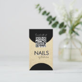 Nail Salon Beauty Artist QR Code Imitate Glitzer G Visitenkarte (Stehend Vorderseite)