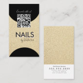Nail Salon Beauty Artist QR Code Imitate Glitzer G Visitenkarte (Vorne/Hinten)