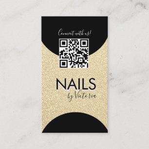 Nail Salon Beauty Artist QR Code Imitate Glitzer G Visitenkarte