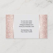 Nail Salon Blush Rose Gold Glitzer Polnisches Mani Visitenkarte (Rückseite)
