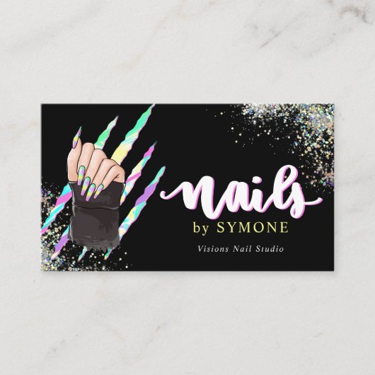 Nail Salon Bold Logo Visitenkarte (Vorderseite)