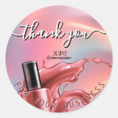 Nail Salon Business Branding Danke Karte Runder Aufkleber (Vorderseite)