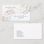 Nail Salon Business Card Pastel Blätter Visitenkarte (Vorne/Hinten)