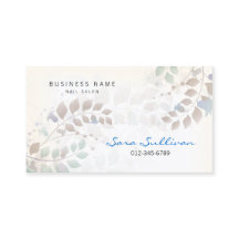 Nail Salon Business Card Pastel Blätter
