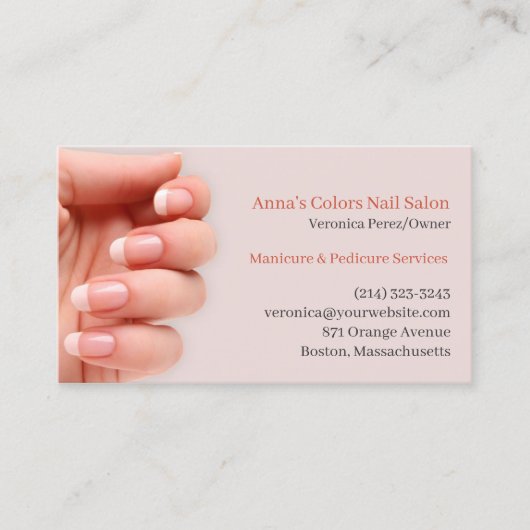 Nail Salon Business Card Visitenkarte (Vorderseite)