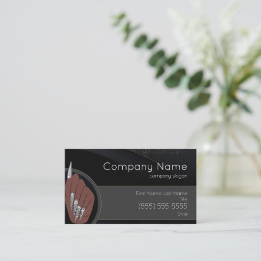 Nail Salon Business Card Visitenkarte (Stehend Vorderseite)