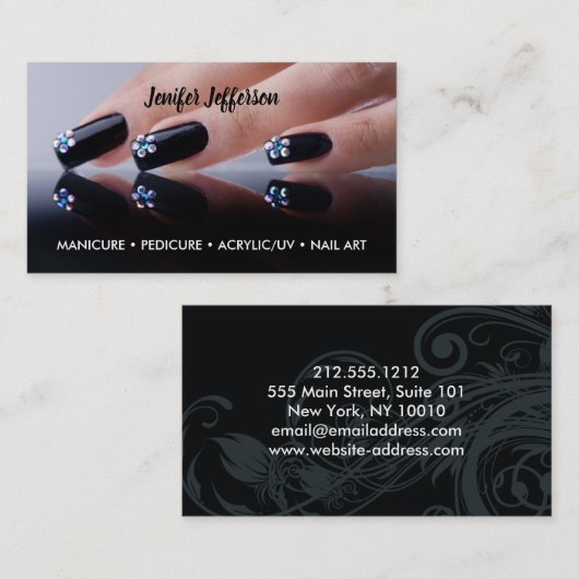Nail Salon Business Card Visitenkarte (Vorne/Hinten)