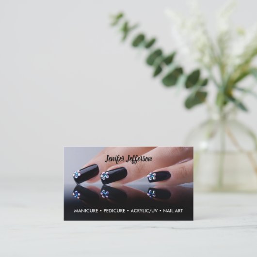 Nail Salon Business Card Visitenkarte (Stehend Vorderseite)