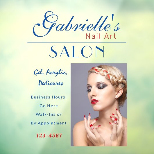 Nail Salon Business Fenster Klammern LG Ihre Daten Fensteraufkleber (Blatt 3)