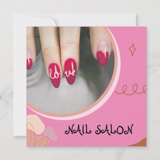 Nail Salon Business Flat Business Card (Vorderseite)