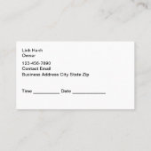 Nail Salon Classy Appointment Cards Visitenkarte (Rückseite)