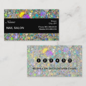 Nail Salon Customer Loyalty Punch Business Card Treuekarte (Vorne/Hinten)