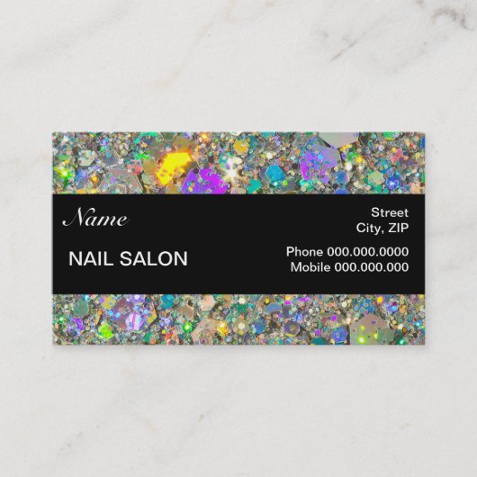 Nail Salon Customer Loyalty Punch Business Card Treuekarte (Vorderseite)