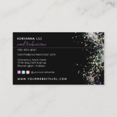 Nail Salon Diamond Hands Lila Glitzer Nail Tech Visitenkarte (Rückseite)