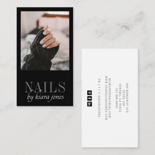 Nail Salon Foto, moderner Nageltechniker Visitenkarte (Vorne/Hinten)