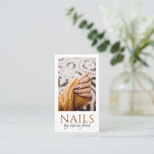 Nail Salon Foto, moderner Nageltechniker Visitenkarte (Stehend Vorderseite)