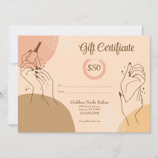 Nail Salon Geschenkgutschein (Vorderseite)