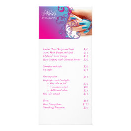 Nail Salon Glitzer Blue Pink Werbekarte