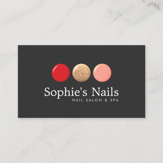 Nail Salon Glitzer Polnischer Drop Logo Manicurist Visitenkarte (Vorderseite)