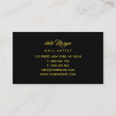 Nail Salon Gold Glitzer Business Card Visitenkarte (Rückseite)