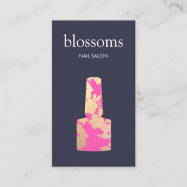 Nail Salon Gold Glitzer Floral Visitenkarte