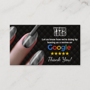 Nail Salon Google Review Card Vorlage mit QR Visitenkarte