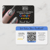 Nail Salon Google Review Template mit QR Visitenkarte (Vorne/Hinten)