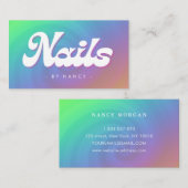Nail Salon Groovy Rainbow Swirl Visitenkarte (Vorne/Hinten)