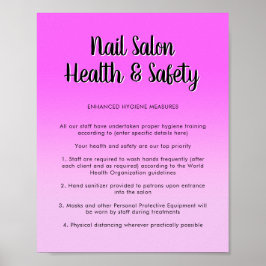 Nail Salon Health Bright Lila Covid Safety Poster