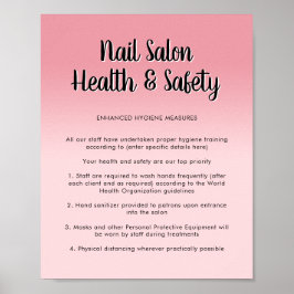 Nail Salon Health Pink Script Schriftart Covid Saf Poster